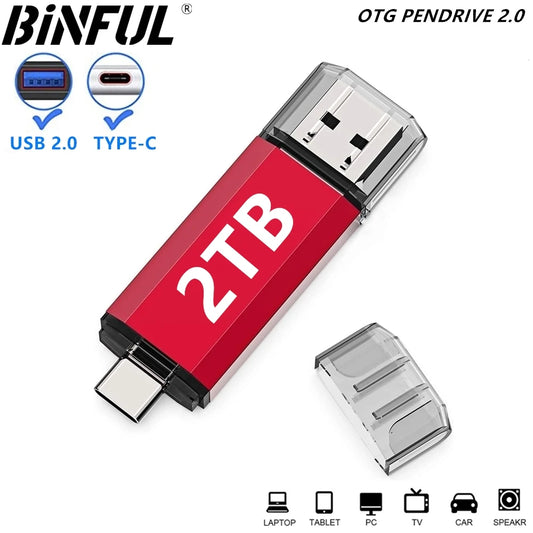 For iPhone TYPE-C OTG USB Flash Drive 256GB 512GB High Speed Phone Pen Drive with Key Chain Memory Stick Creative Business Gift Pi-Mart