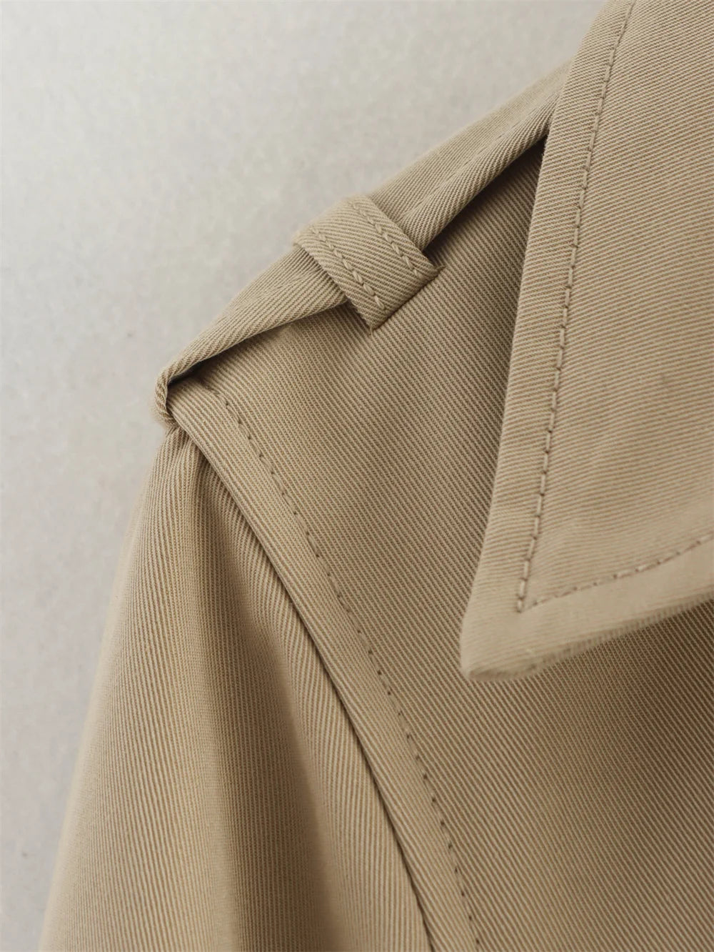 Ladies Vintage Cropped Trench Spring Autumn Jacket Women Streetwear Double Breasted Long Sleeve Top Female Chic Coat Outfits Pi-Mart