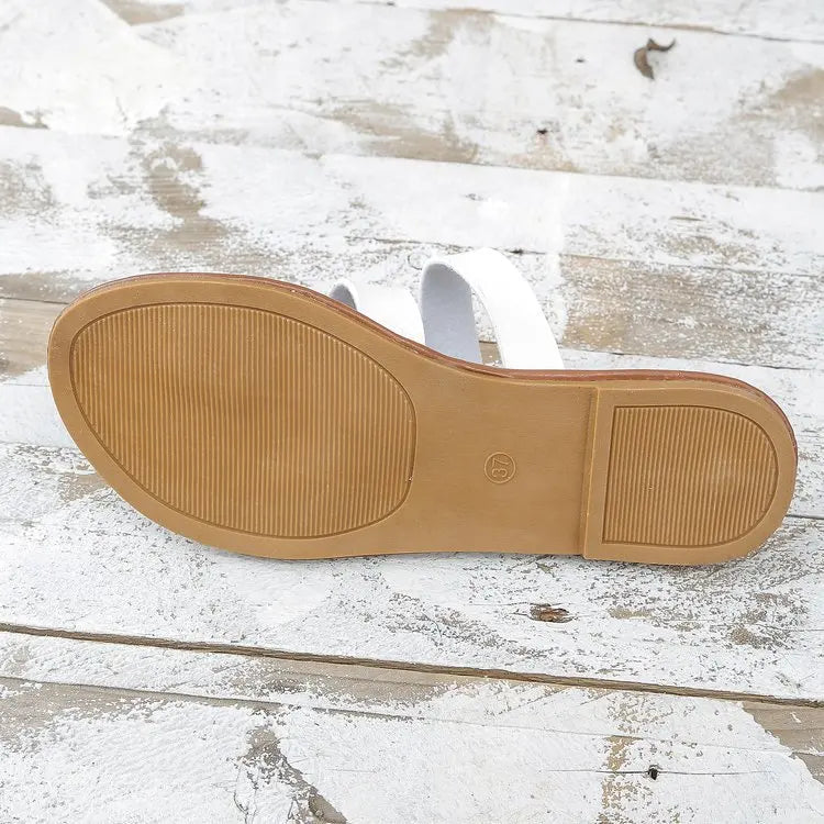Women's Solid Color Slides, Lightweight Flat Slip On Walking Slides, Comfort Beach Slides Pi-Mart