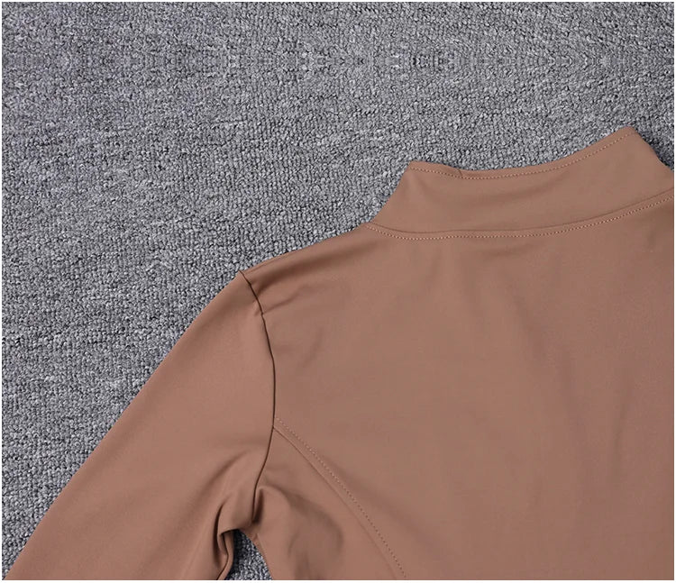 Women Sport Jacket Long Sleeve Shirt Workout Coat Gym Training Clothing Yoga Sportswear Pi-Mart