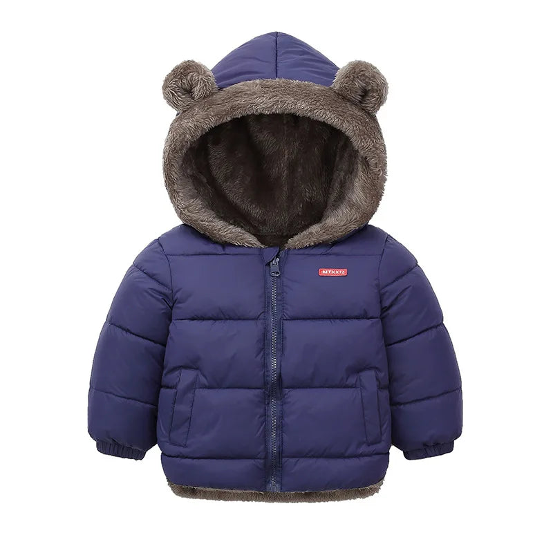 Baby Boys Girls Jacket Hooded Cotton Outerwear Children's Thick Fleece Coat Cashmere Padded Jackets Winter Boys Girls Warm Coats LadyShow.Store