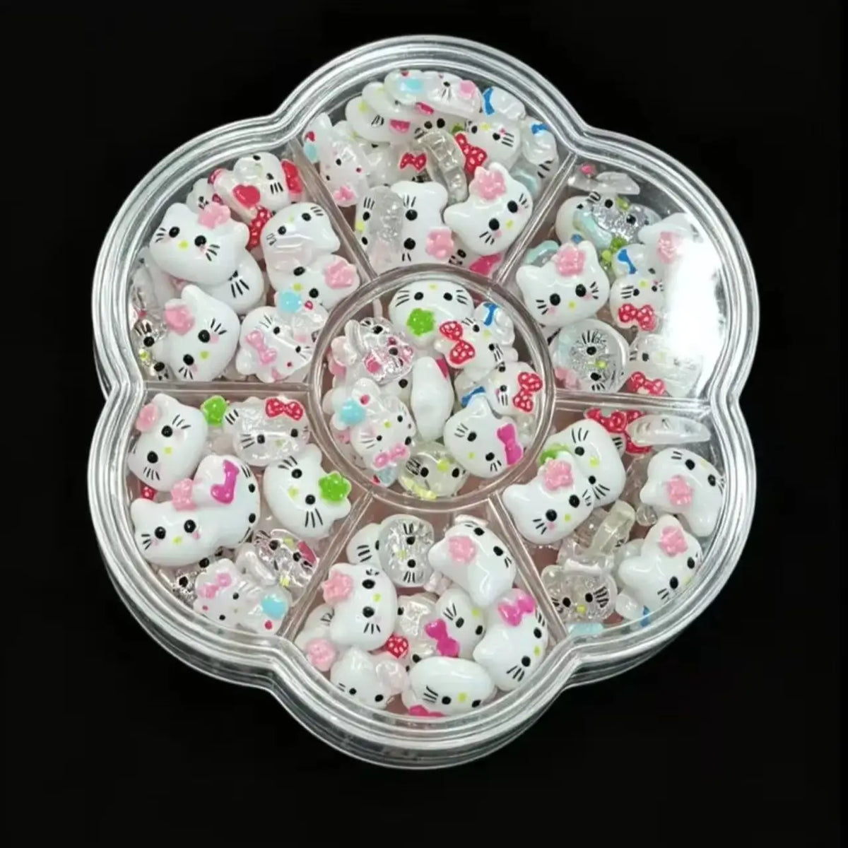 50Pcs Leopard Sanrio 3D Resin Nail Charms Mixed Kuromi My Melody Kitty Nail Parts DIY Manicure Decor Accessories Pi-Mart