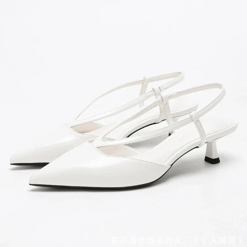 Sexy Pointed Toe Kitten Heel Women Pumps 2026 V Strap Design Elegant Backless High Heels For Ladies Fashion Designer Dress Shoes LadyShow.Store