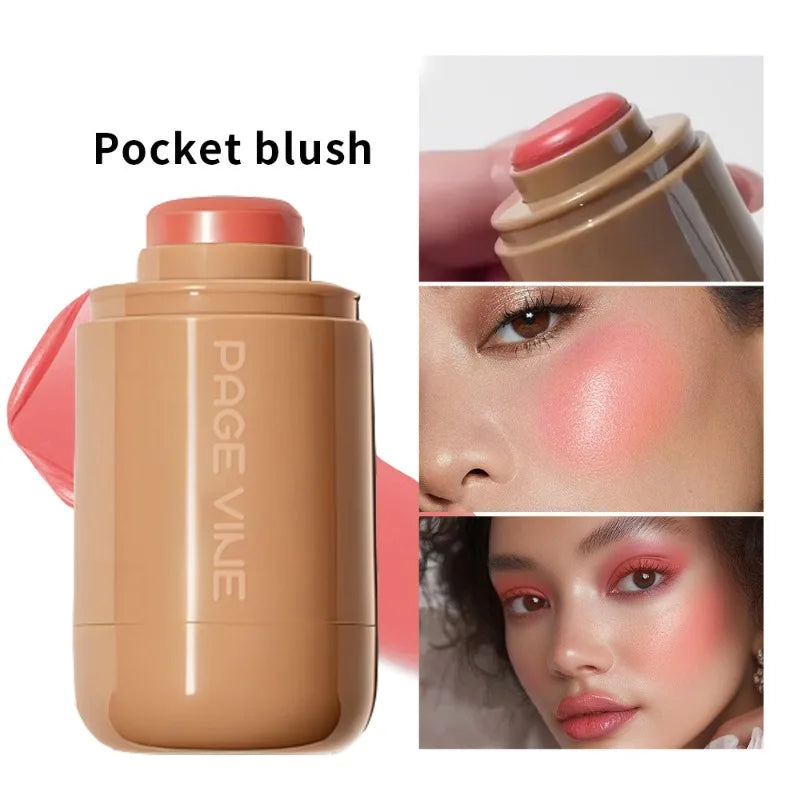 New Blush Stick 3-in-1 Cheek Lip Tinted Moistured Blush Stick Silky Brighten Blush Cream Blusher Cosmetics Tubes Matte Contour LadyShow.Store