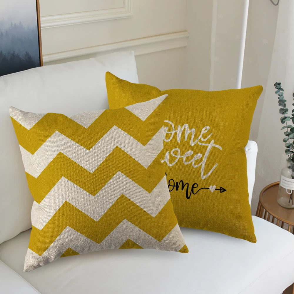 4Pcs Linen Square Cushion Cover,single-sided Printed Pillowcase ,Home Decor ,Room Decor,Living Decor,Bedroom Decor Pi-Mart