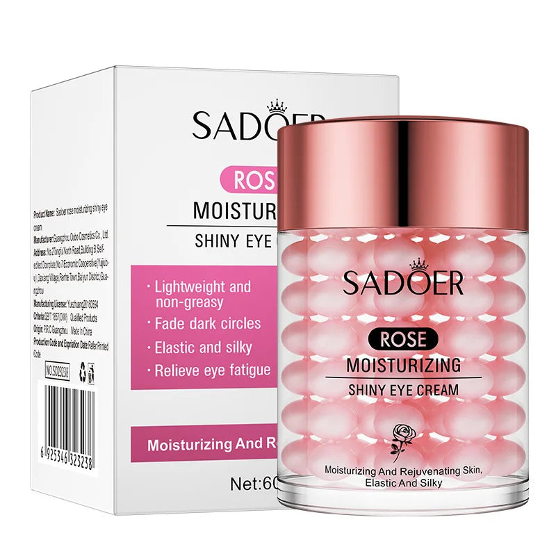 SADOER Rose Eye Cream Anti Dark Circles Removal Eye Bags Firming Moisturizing Beauty Eyes Creams Skin Care Products Tri Light Beauty