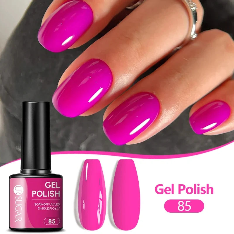 UR SUGAR 7ML Nail Gel Fresh Macaron 107 Colors All For Manicure Semi Permanent Soak Off LED UV Long-Lasting Nail Art Varnish Tri Light Beauty