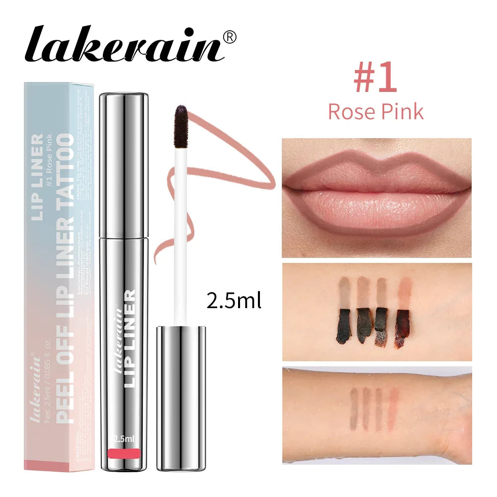 Waterproof Lip Liner Peel Off Tattoo Lipgloss Waterproof Long Lasting Matte Lip Tint Brown Contour Tear-off Lips Stain Cosmetic Tri Light Beauty