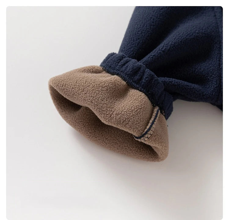 Ircomll New Children Boys Polar Fleece Jacket Autumn Winter Kids Coat Causal Toddler Stand Collar Zipper Outwear Boys Clothing Pi-Mart