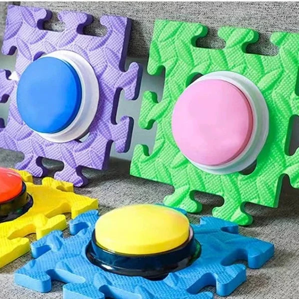 6pc Pet Button Puzzle EVA Pad Dog Cat Training Communication Buttons Anti Slip Mat Interactive Toy Multi-functional Pet Supplies Pi-Mart