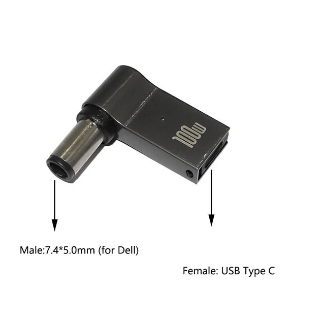 100W USB Type C Fast Charging Adapter Plug Connector Universal USB C Laptop Charger Converter for Dell Asus Hp Acer Lenovo Pi-Mart