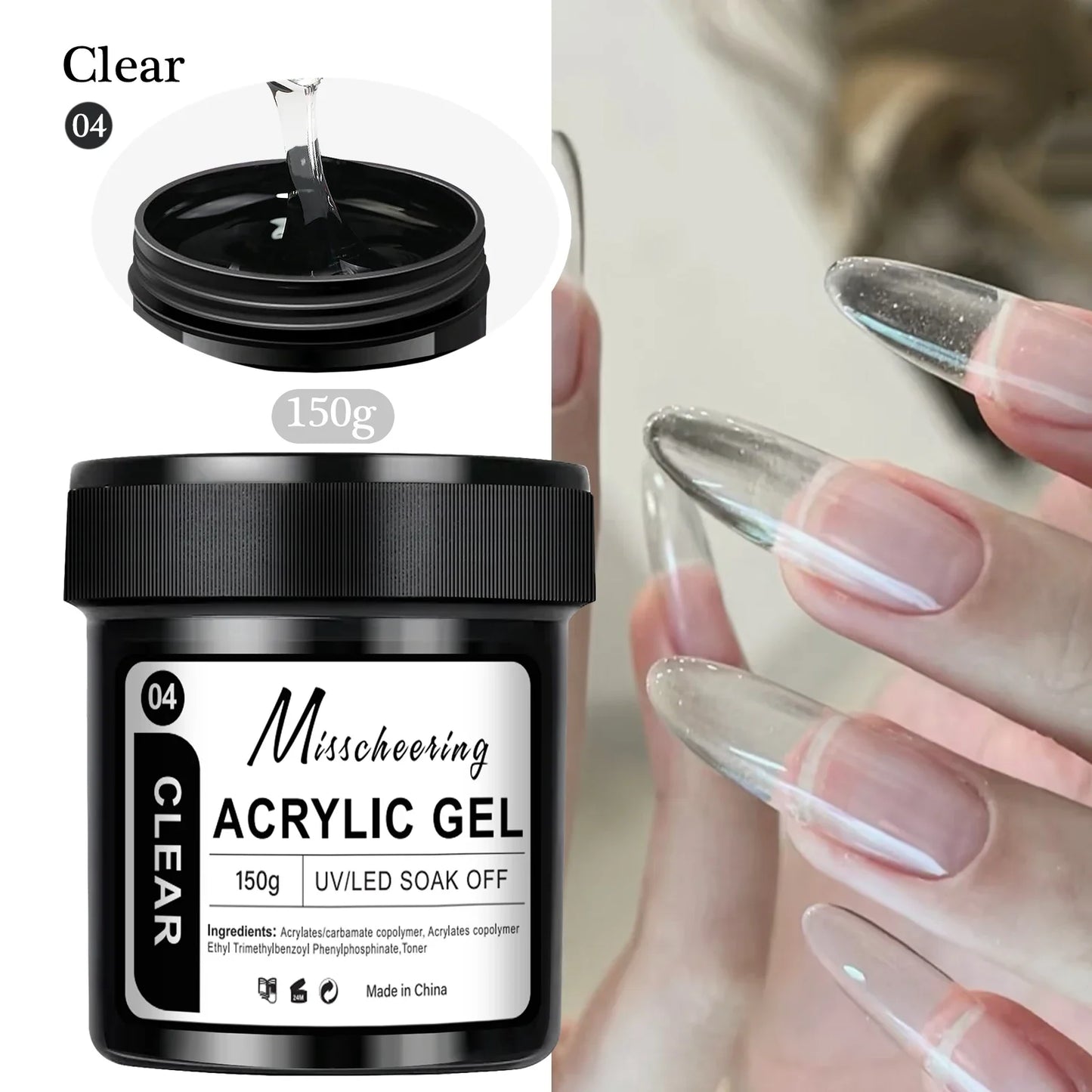 150g Transparent Nail Extension Gel Jelly White Light Pink Acrylic Nail Art UV LED Gel Semi Permanent Varnish Extension Tool Tri Light Beauty