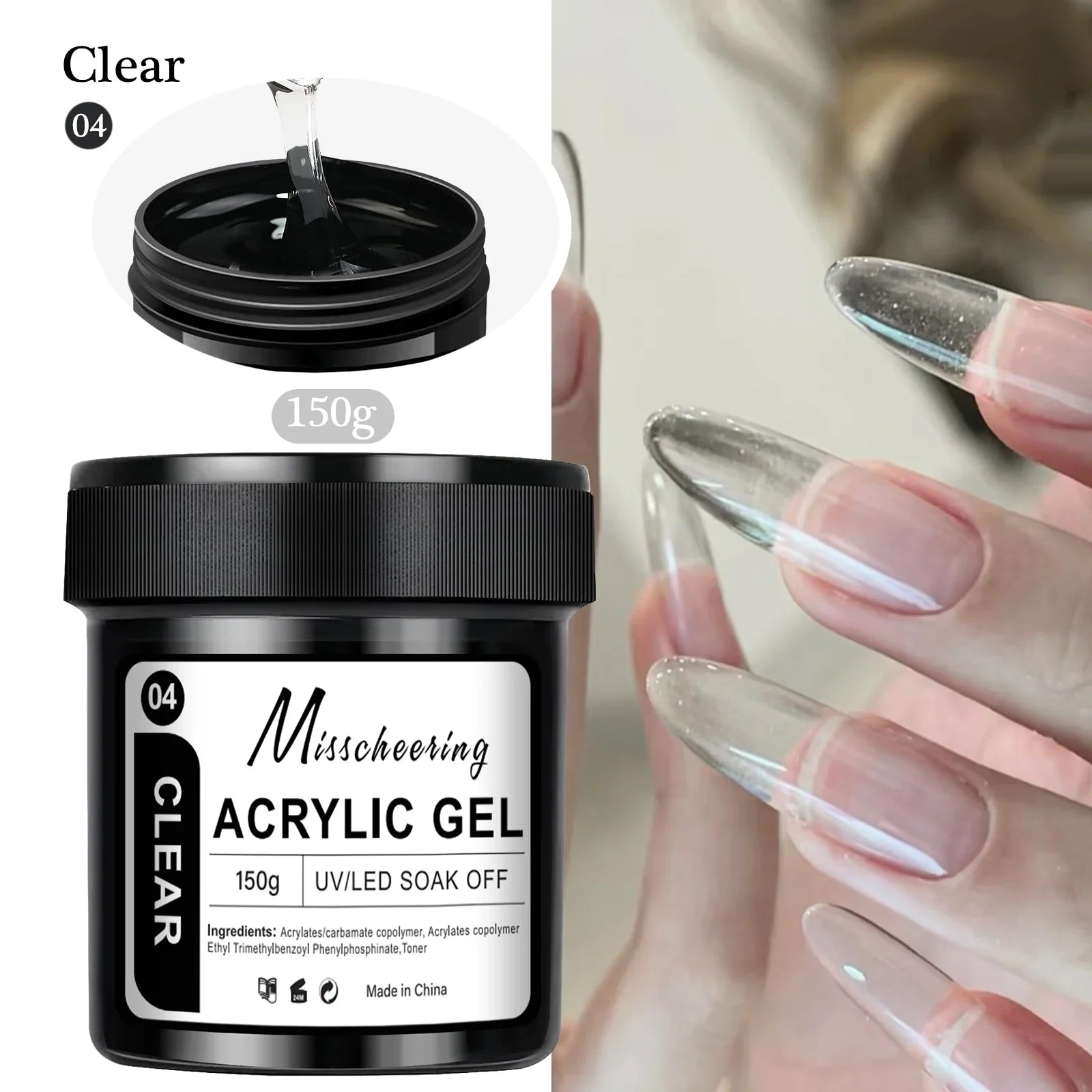 150g Transparent Nail Extension Gel Jelly White Light Pink Acrylic Nail Art UV LED Gel Semi Permanent Varnish Extension Tool Tri Light Beauty