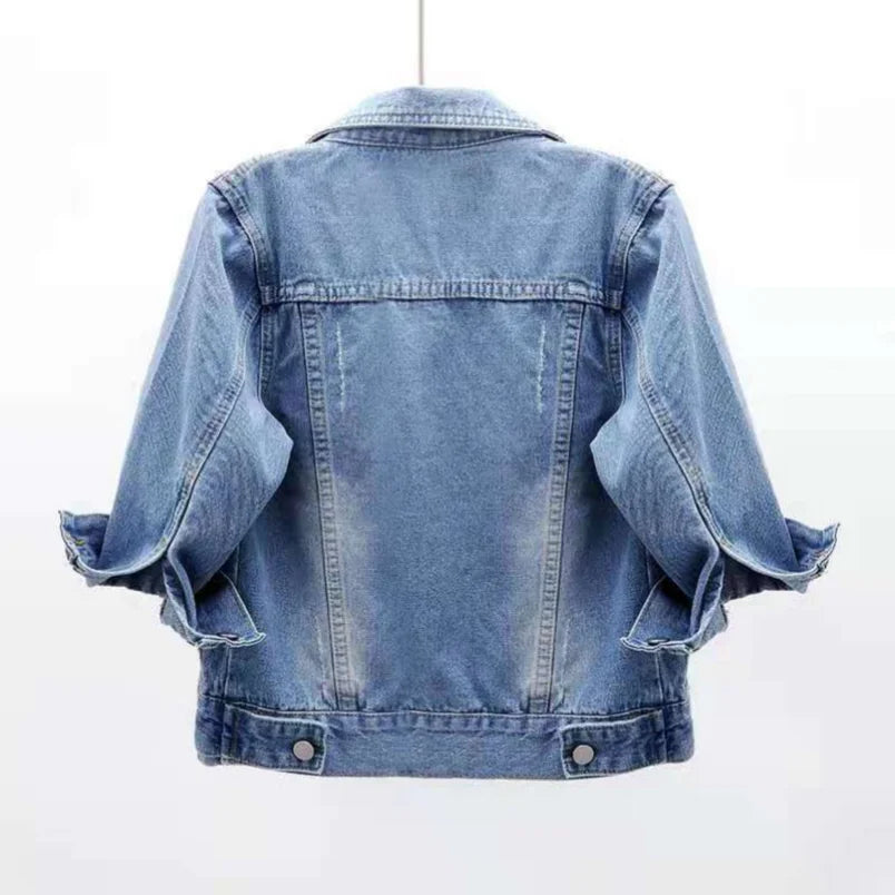 Women Denim Jacket Spring Autumn Short Coat Pink Jean Jackets Casual Tops Purple Yellow Purple Blue Loose Tops Lady Outerwear LadyShow.Store