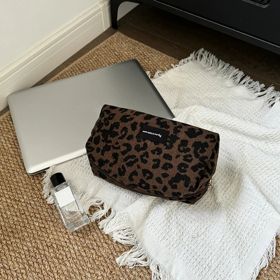 Unique Leopard Print Makeup Bag • Large-Capacity Cosmetic Organizer • Lipstick Storage Pouch Pi-Mart