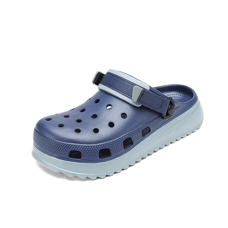 Casual Clogs Men 2026 New Trendy Summer Beach Sandals for Men Thick-bottom EVA Garden Shoes Closed-toe Fashion Slippers for Men Pi-Mart