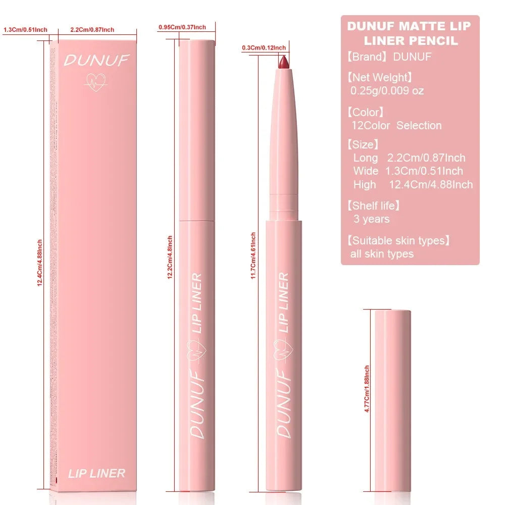 Lip Liner Pencil Long-Lasting Matte Creamy Plumping Lip Stain Waterproof Natural Nude Brown Slim Lip Liner Makeup Pi-Mart