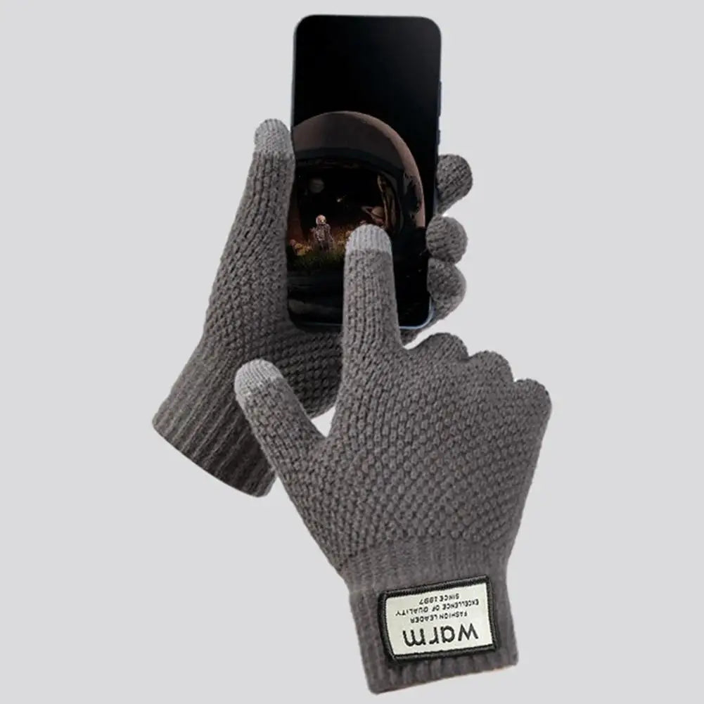 Thermal Winter Gloves For Men Thickened Warm Fleece Lined Anti-Slip Touch Screen Thermal Windproof Cycling Gloves Pi-Mart