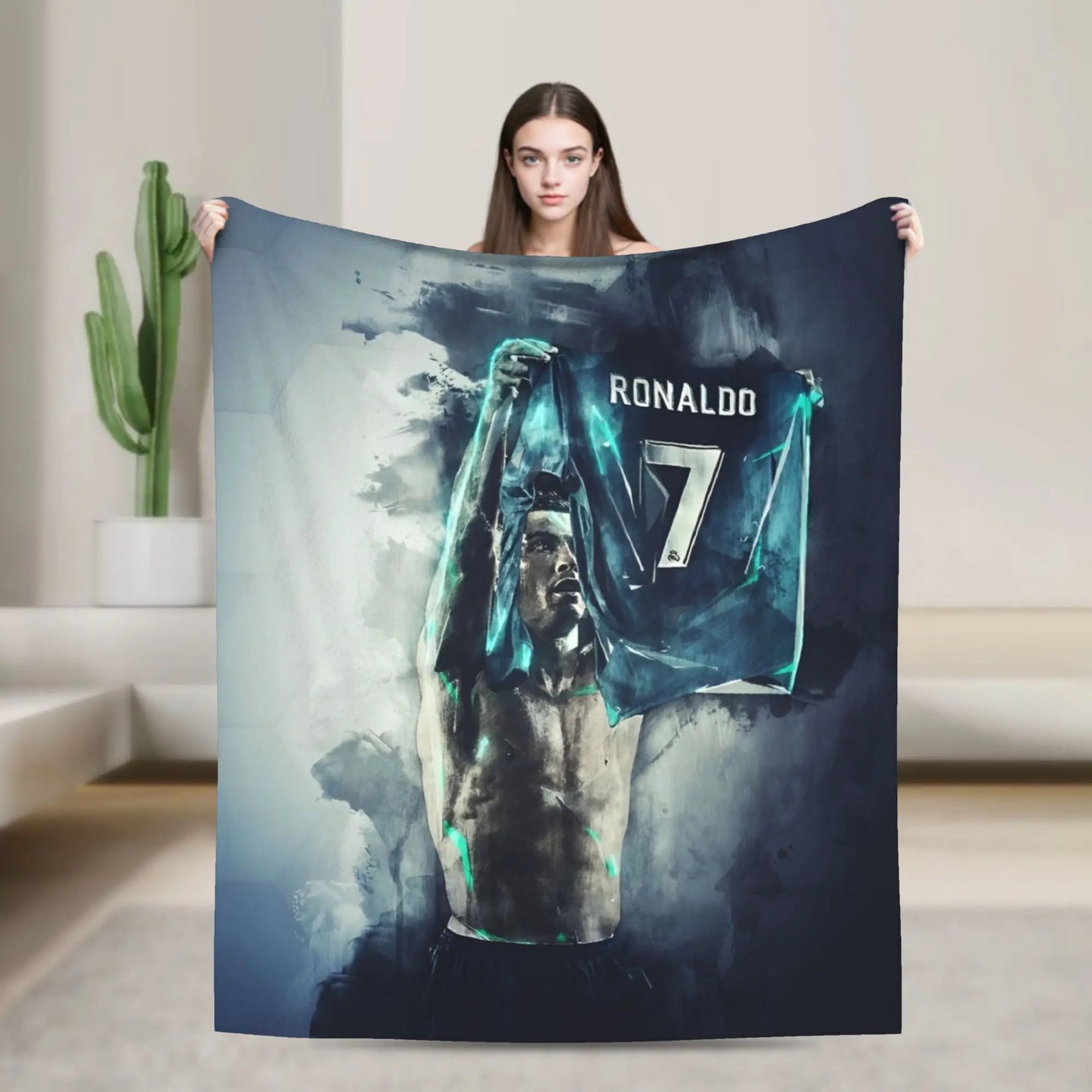 CR7  Football Soccer Blanket Ronaldos Flannel Funny Warm Throw Blanket for Bedding Lounge Decoration Pi-Mart