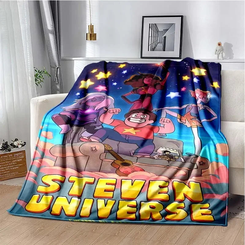 Steven Universe Cute Cartoon Blanket Kid's Warm Flannel Throw Blanket for Bed Bedroom Sofa Travel Picnic Blanket Birthday Gift Pi-Mart
