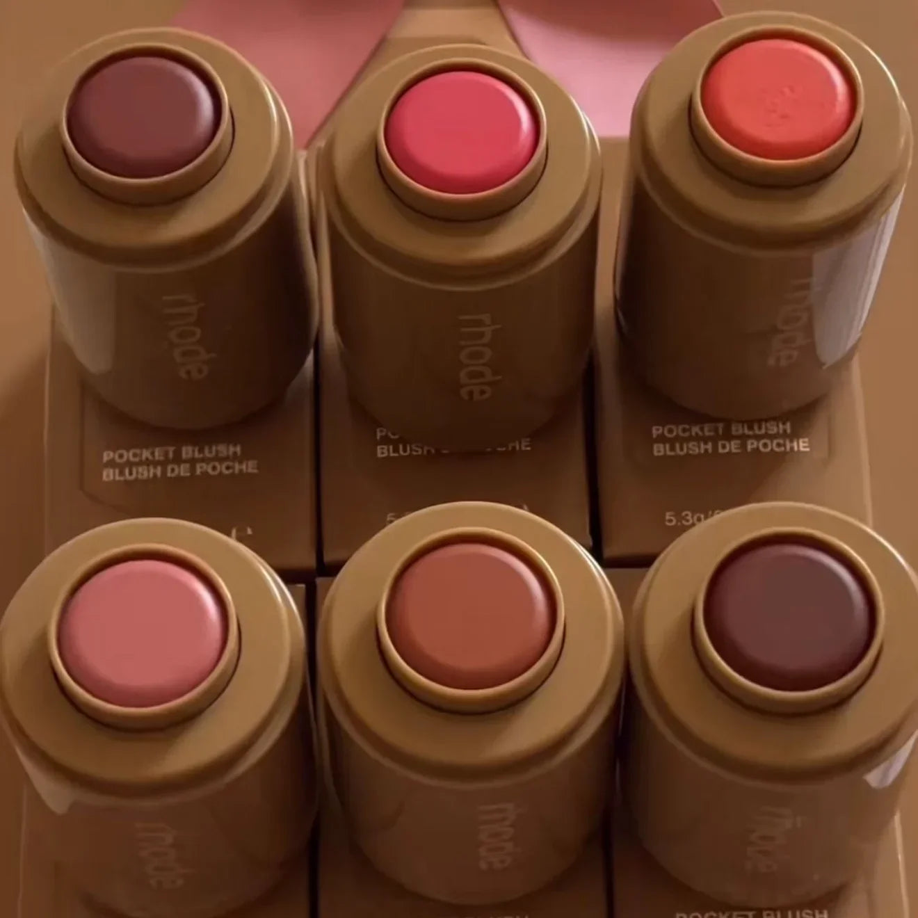 Rhod Pocket Blush LIP Stick Lip And Cheek Hydrating Stick Natural Rouge Powder Blush Cream Lipstick Cheek Easy To Apply Color LadyShow.Store