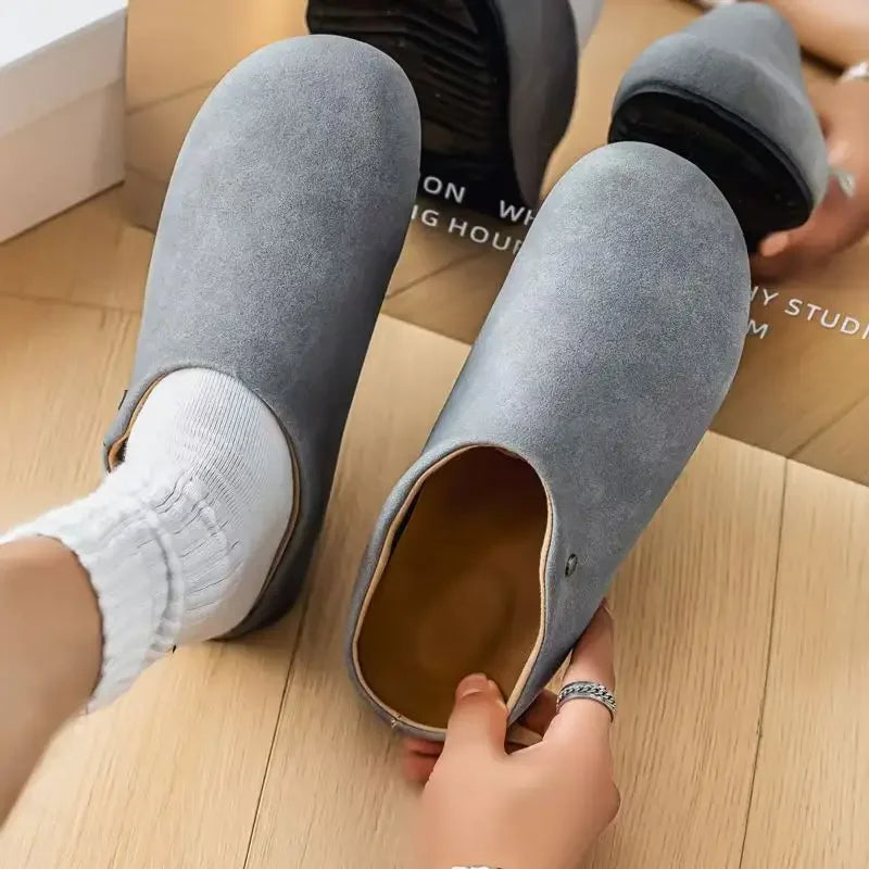 Unisex Closed Toe Mule Slippers Spring Autumn Slip On Soft Sole Casual Shoes for Outdoor Office Home Pi-Mart