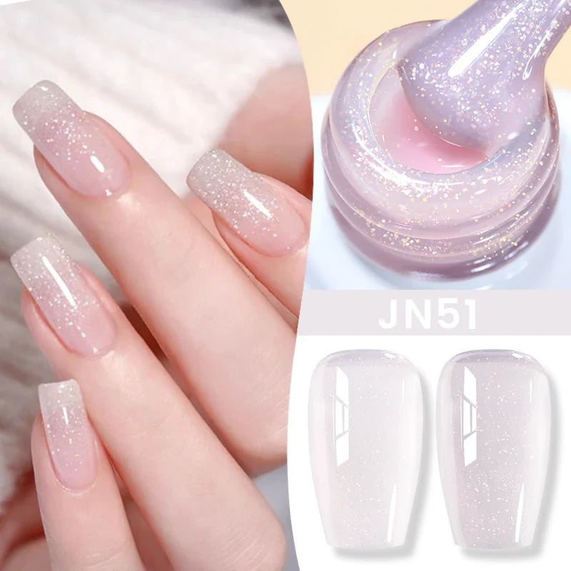 BORN PRETTY 10ml Jelly Nude Gel Nail Polish 50 Colors Semi Transparent Nail Art Nail Supplies Soak off UV LED Nails Gel Varnish Tri Light Beauty
