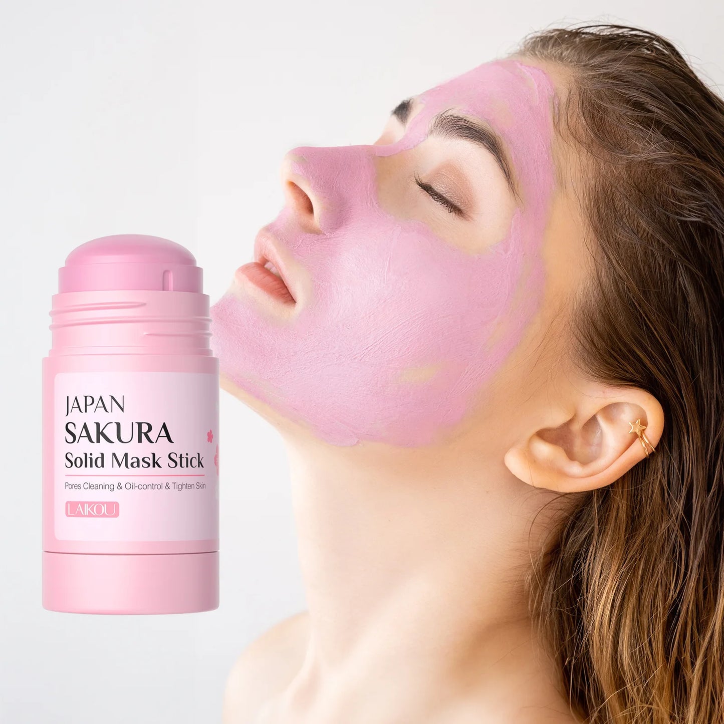 Sakura Solid Face Mask Stick Deep Cleaning Green Tea Facial Mask Reduces Blackhead Pores Oil Control Moisturizing Mud Mask 40g Pi-Mart