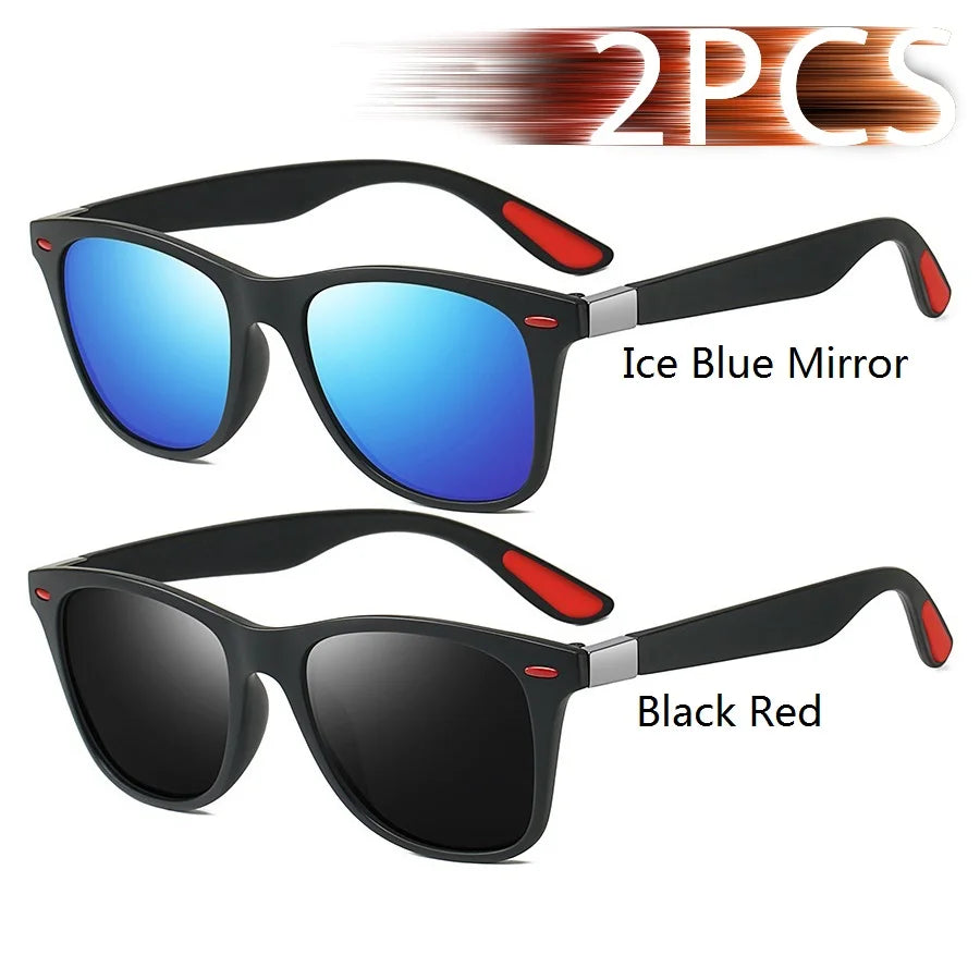 1-2-3PCS Fashion Vintage Square Unisex Driving Fishing Sunglasses Men Women Luxury Brand Designer Sun Glasses Anti-Glare Eyewear Pi-Mart