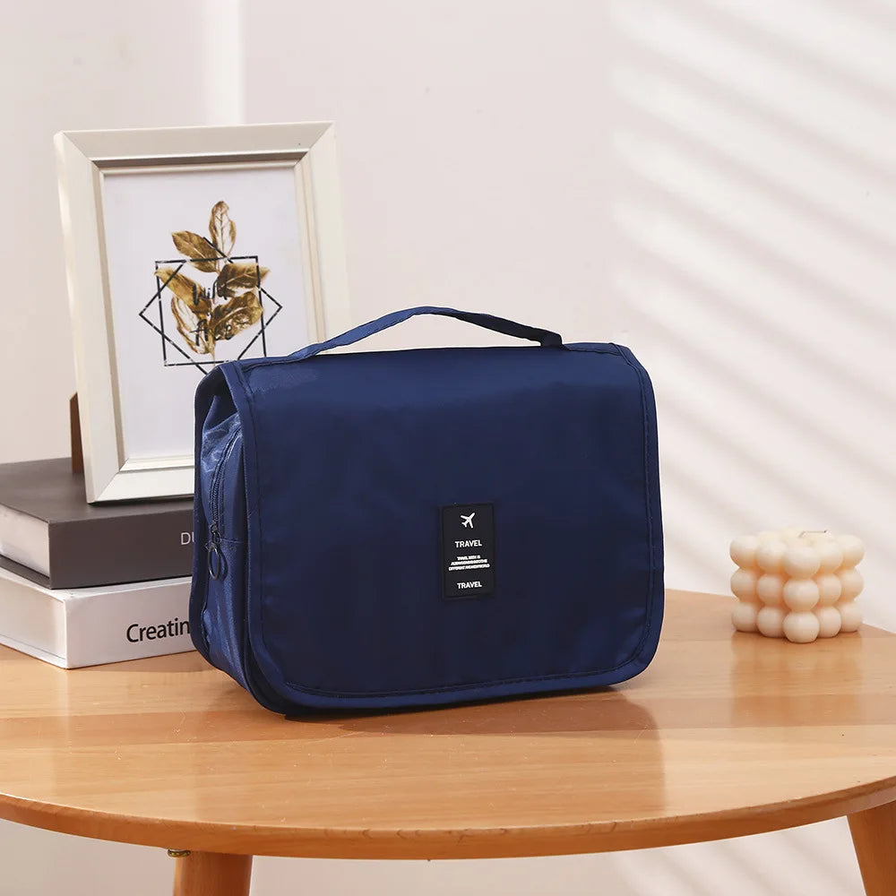 Travel Hanging Makeup Bag Large Capacity Portable Hand-held Storage Wash Bag with Simple Hook for Cosmetic Organization Pi-Mart
