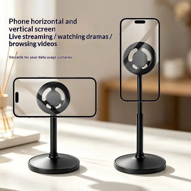 New··Adjustable Magnetic Phone Stand With Telescopic Pole And 360 Degree Rotation Desktop Holder For Compatible Smartphones Pi-Mart