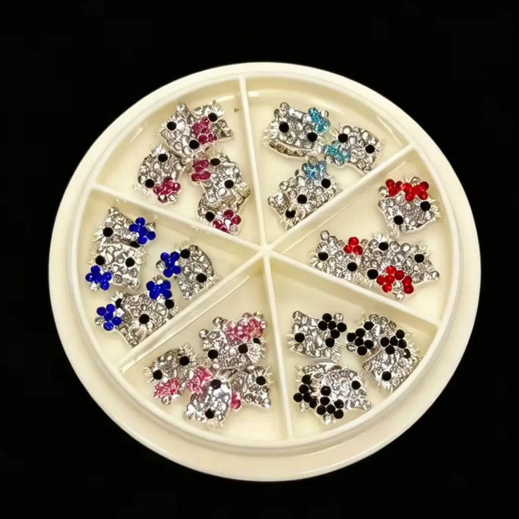 50Pcs Leopard Sanrio 3D Resin Nail Charms Mixed Kuromi My Melody Kitty Nail Parts DIY Manicure Decor Accessories Pi-Mart