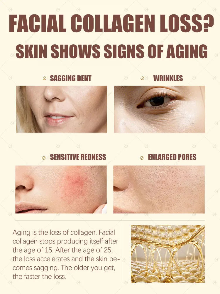 Collagen Peptide Serum for Face Hydrating Skin Renewal Essence Smooth Looking Skin Beauty Treatment.Unisex Pi-Mart