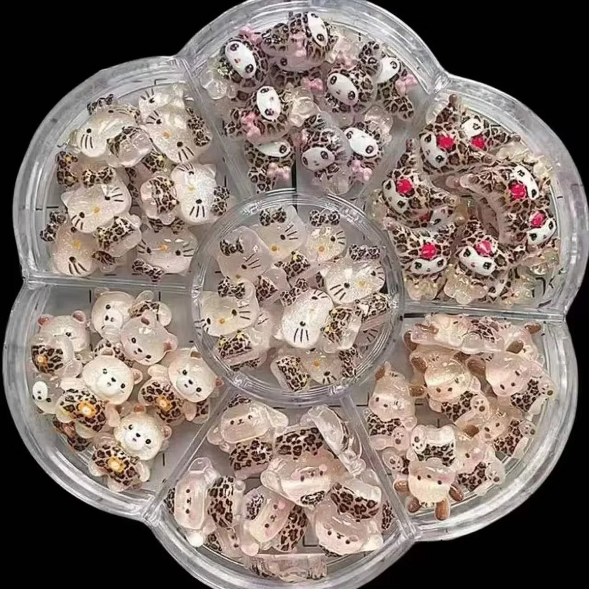 120PCS Box Mixed Hello Kitty 3D Nail Charms Cute Cartoon Resin Ornaments Kawaii DIY Nail Art Manicure Decor Accessories Pi-Mart