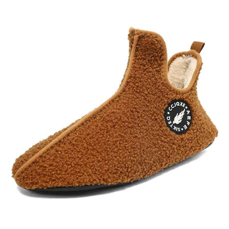 New Men Winter Slippers High Quality Light Weight Disign Shoes Fashion Women Plush Slipper Warm Slip on Casual Shoe for Couples Pi-Mart
