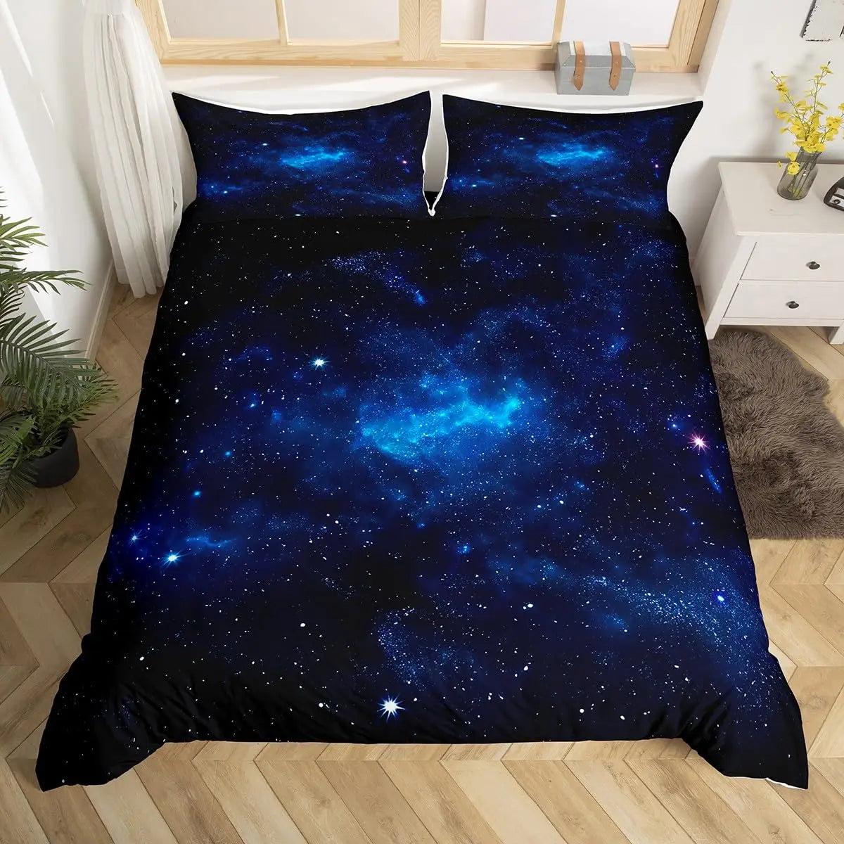 Galaxy Duvet Cover Starry Sky Bedding Set Twin Full Queen King Mysterious Outer Space Comforter Cover For Boys Girl Room Dorm Pi-Mart