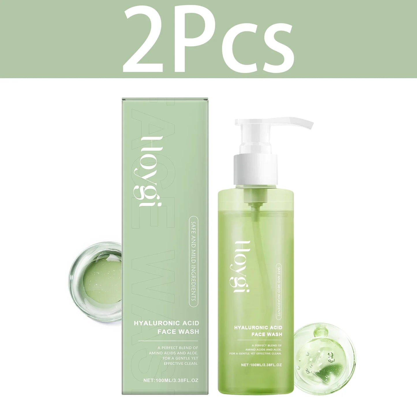HOYGI Hyaluronic Acid Cleanser Oil Control Blackhead Remover Facial Skin Pore Cleansing Gel Brightening Exfoliating Face Wash Pi-Mart