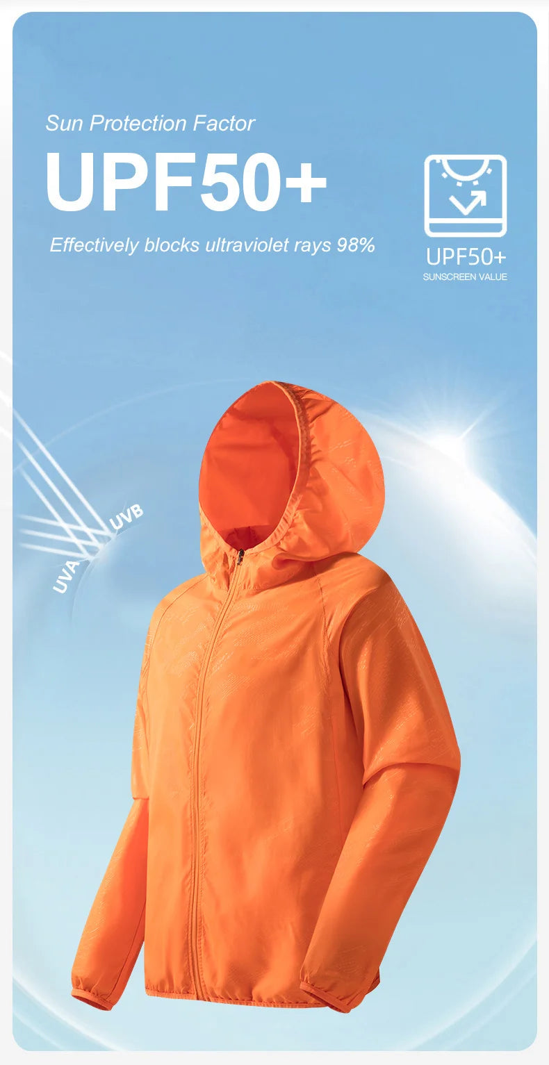 LNGXO Men's Women's Waterproof Hiking Jacket Quick Dry Sun Protection Windbreaker Camping Hunting Climbing Outdoor Rain Coat Pi-Mart