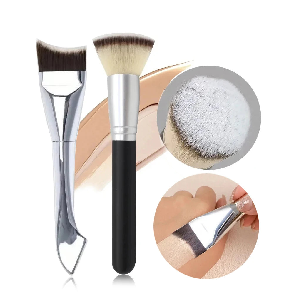 Upgraded Crescent Design Foundation Makeup Brush Ultra-thin Smooth Application Liquid Mask Spatula Makeup Brushes Beauty Tools Pi-Mart