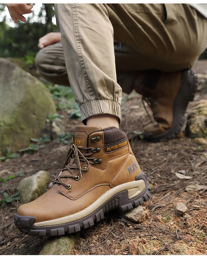 New Men's Boots Fashion Outdoor Boots Breathable Hiking Boots Autumn Shoes Sneakers Lightweight Non-slip Men Desert Ankle Boots Pi-Mart