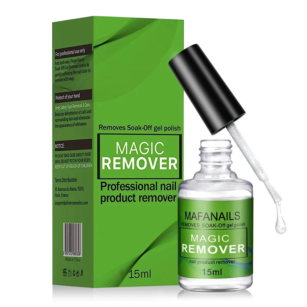 MAFANAILS 15ml Magic Remover Nail Gel Polish Remover UV Gel Polish Fast Remove Semi Permanent Varnish Polish Cancel Glue 15&ml Tri Light Beauty