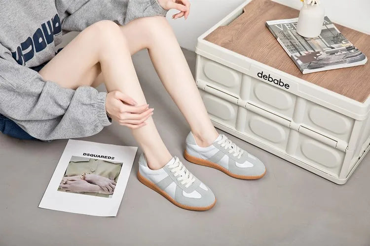 AIYUQI Women's Sneakers 2026 New Genuine Leather Ladies Moral Training Shoes Casual Spring Flat Shoes Women Pi-Mart