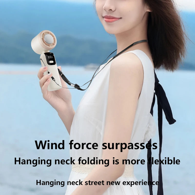Lenovo Foldable/Hangable USB Desk Fan Ice Cooling Handheld Fan 100 Speeds Turbo Portable for Outdoor Fast Chill Ice Compress New Pi-Mart