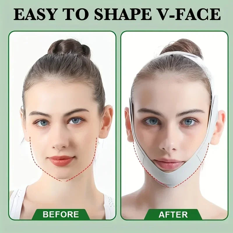 Overnight Face Lift Band with Graphene Fiber - Double Chin Reducer & Jawline Definer, Washable Reusable Beauty Strap 5 Sizes LadyShow.Store