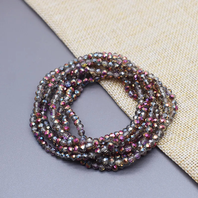 Yanqi 2 3 4mm Rondell Austria Faceted Crystal Beads Round Glass Beads Loose Spacer Beads for Jewelry Making DIY Pi-Mart