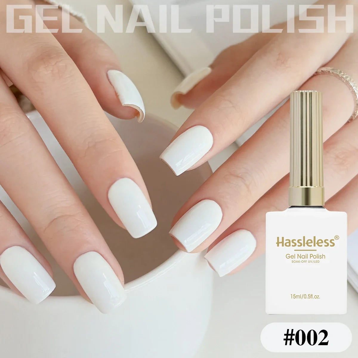 Hassleless 15ml White Gel Nail Polish, French Extension, Requires Uv Led Lamp, Gel French Manicure, Nail Supplies, Nail Art for Tri Light Beauty