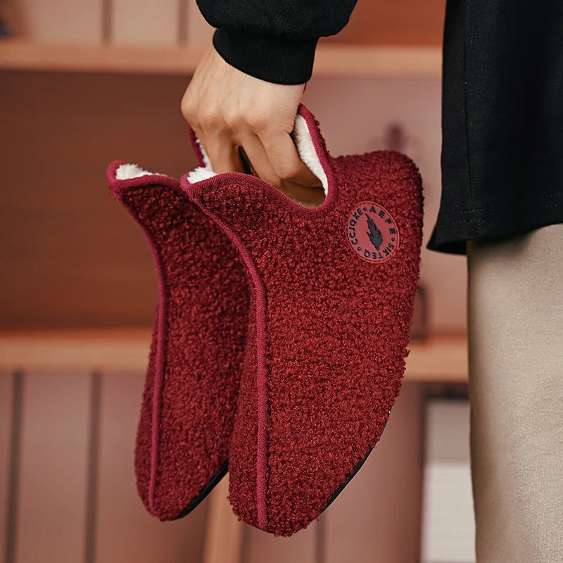 New Men Winter Slippers High Quality Light Weight Disign Shoes Fashion Women Plush Slipper Warm Slip on Casual Shoe for Couples Pi-Mart