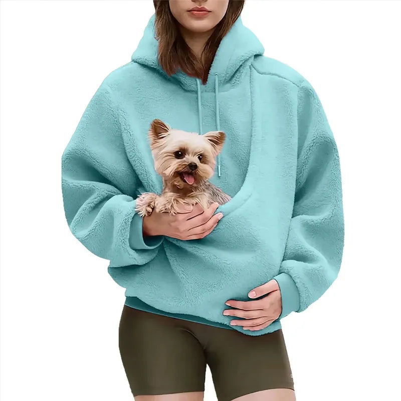 Pet Carrier Sweatshirt Hoodie for Small Dogs and Cats, Hands-Free Wearable Pouch Front Pack, Cozy Travel Walking Hiking Outfits LadyShow.Store