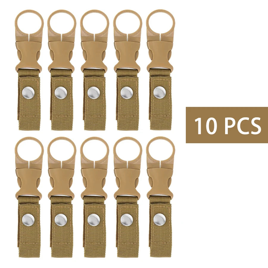 Webbing Water Bottle Holder Climbing Carabiner Belt Backpack Hanger Hooks Clip Multifunction Water Bottle Nylon Buckle Hook Clip Pi-Mart