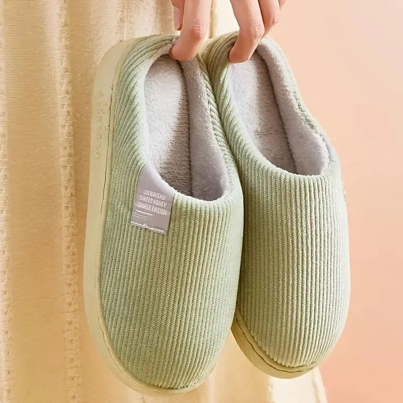 Women's Men's Thick Soft Bottom Home Slippers Household Plush Slippers Anti-slip Thermal Slippers Indoor Winter LadyShow.Store